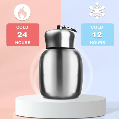 Vista 5 de Gets Mini botella de agua de acero inoxidable de 7 onzas, portátil pequeña botella de agua deportiva aislada al vacío, a prueba de fugas, vaso