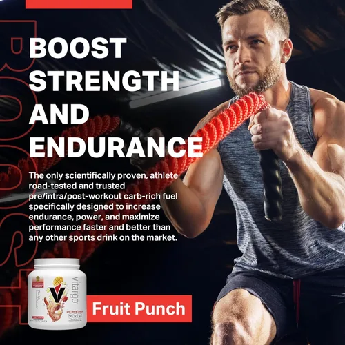 Vista 3 de Vitargo Polvo de carbohidratos, reposición de glucógeno muscular 2 veces más rápida, ponche de frutas de 1.7 libras, Pre, Intra y Post, polvo