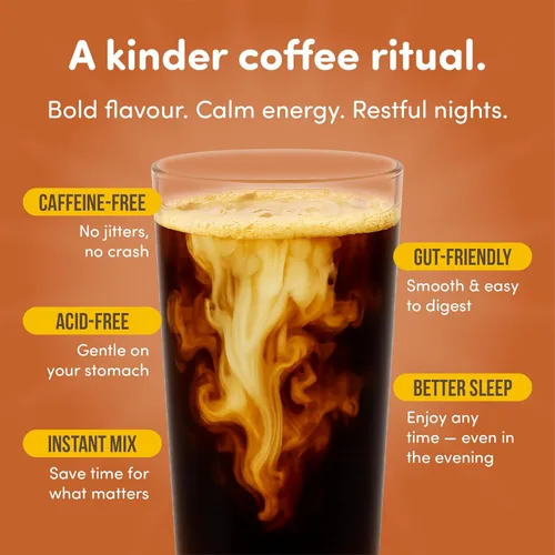 Vista 3 de Nummy Creations 150 tazas de caramelo instantáneo sin cafeína alternativa de café con diente de león. Sustituto del café, café de achicoria, 10.6