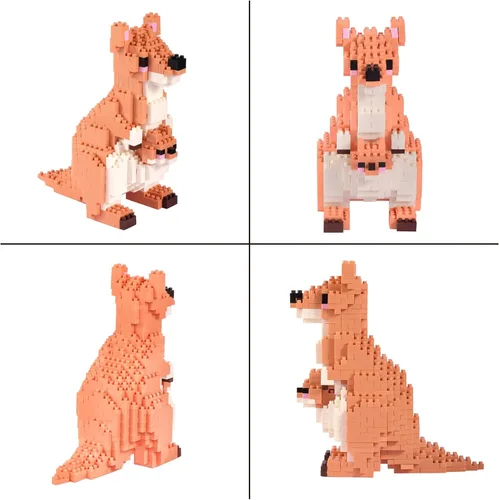 Vista 4 de Larcele Animal Series - Juego de micro bloques de construcción de animales, mini ladrillos de juguete de construcción 3D, 899 piezas KLJM-07