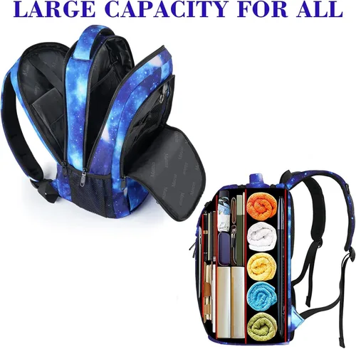 Vista 6 de MATEIN - Mochila escolar unisex, antirrobo, para universidad o escuela, compartimento para laptop, puerto de carga USB, resistente al agua, delgada