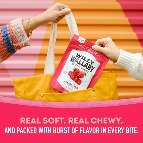 Vista 5 de Wiley Wallaby Regaliz 10 onzas Regaliz gourmet clásico suave y masticable estilo australiano rojo, twists de caramelo, 1 paquete