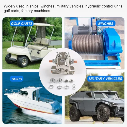 Vista 5 de Max 300A 12 voltios Relé solenoide de servicio 4 terminales para carros de golf Torno de servicio pesado marino en Rush SPST 12VDC 12V Relé