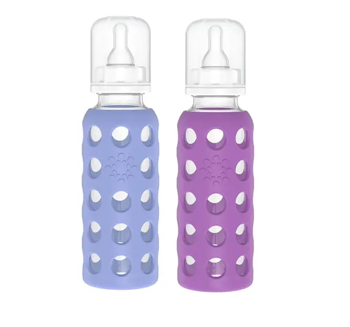 Vista 14 de Lifefactory Biberón de vidrio sin BPA Funda protectora de silicona Paquete de 2 de 4 onzas Manta