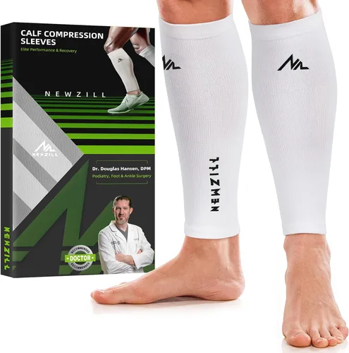 Vista 8 de Newzill - Mangas de compresión de pantorrilla (20-30mmHg) para hombre y mujer - Opción perfecta para nuestros calcetines de compresión