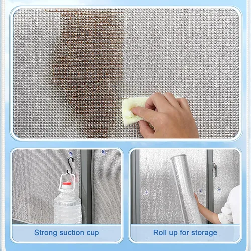 Vista 4 de Película reflectante para ventana con control de calor anti UV, protección de privacidad, bloqueo solar, película de aislamiento solar de vidrio
