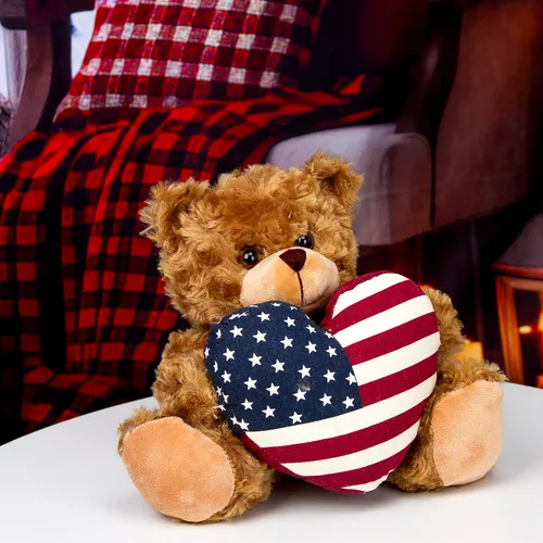 Vista 5 de Plushland American Pillow Bear - Adorable almohada beige de 11 pulgadas, juguete de peluche para niños