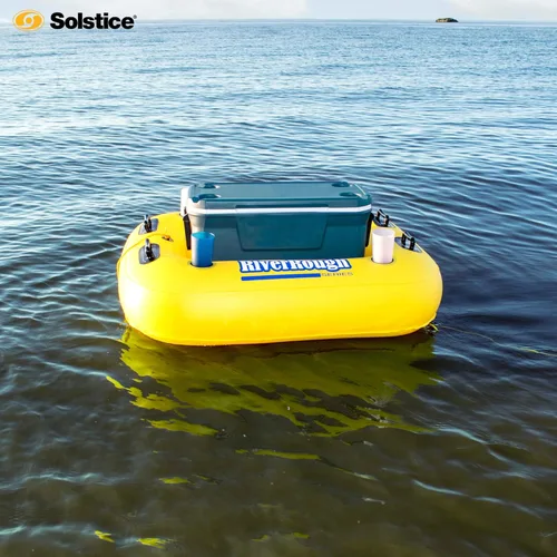 Vista 4 de SOLSTICE Super Chill Inflatable River Raft Float Tube Series 1-6 Person With Cupholders Cooler Mesh Bottom Backrest Grab Handles Tie On Rope For