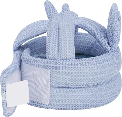 Vista 6 de Lindo casco de bebé para bebé, sin golpes, cojín de seguridad para la cabeza, gorro de protección ajustable suave para la cabeza de los niños, gorro