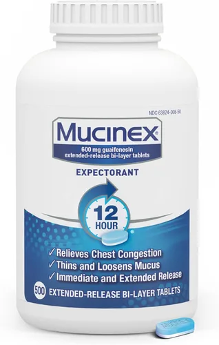 Vista 12 de Mucinex Tabletas de liberación extendida de 12 horas – La guaifenesina alivia la congestión del pecho causada por el exceso de moco