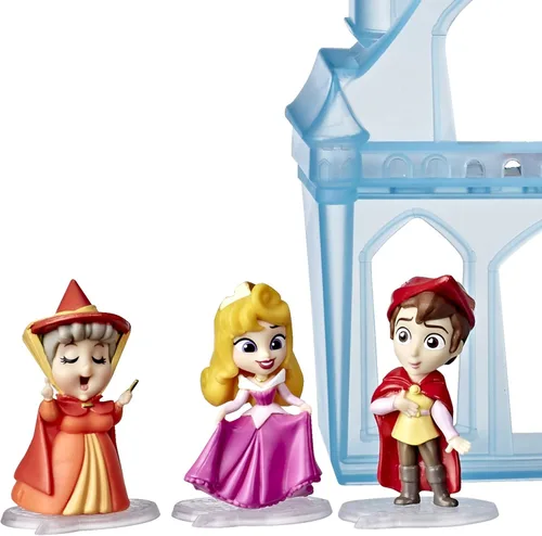 Vista 6 de Disney Princess Hasbro Comics Adventure Discoveries Colección, juego de muñecas con 9 figuras, bases, castillo de exhibición y estuche, juguete