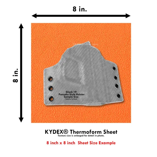 Vista 250 de Hoja de Termoformado Kydex - (Textura P1) - (Espesor de 0,15 cm) - (20,3 cm x 20,3 cm) - (Gris Barco) - (2 Hojas) - Para Hacer Fundas DIY, Armadura