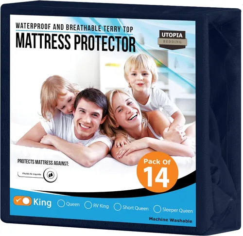 Vista 17 de Utopia Bedding - Protector de colchón impermeable tamaño king, funda de colchón de terry premium de 200 GSM, cubierta de cama suave y transpirable