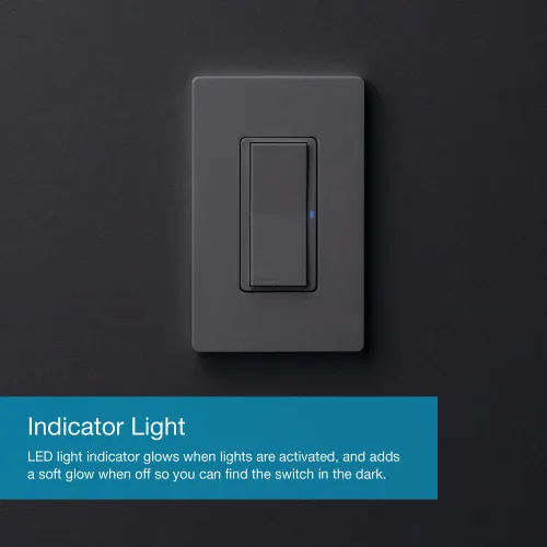 Vista 9 de Lutron Claro Interruptor de luz inteligente para iluminación Caseta, para luces LED, ventiladores, 5 amperios, un solo polo/3 vías, se requiere Negro