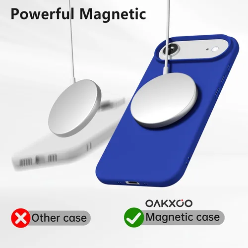 Vista 49 de oakxco Funda de silicona para iPhone 12 Pro Max, magnética, compatible con carga inalámbrica Magsafe, cubierta protectora de goma suave y delgada