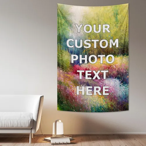Vista 13 de Yananka Tapiz de tulipán floral rojo personalizado, arte de pared rectangular, unisex, decoración de dormitorio y sala de estar 1 Foto-Vertical