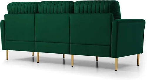 Vista 5 de Sofás modulares de tela de terciopelo moderno, juego de sofá modular de estilo de mediados de siglo, incluye sofá de 3 plazas, sofá biplaza, sillón