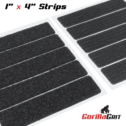 Vista 3 de Tiras de cinta autoadhesivas de gancho y bucle, correas de 1 x 4 pulgadas de ancho, cierre de cinta adhesiva resistente, 15 tiras (negro)