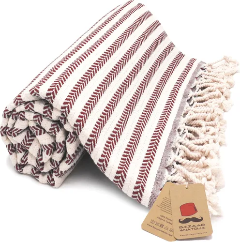 Vista 63 de Bazaar Anatolia Toalla de baño turca, 100% algodón, decoración bohemia de granja de secado rápido, manta de otoño para baño, de gran tamaño, 71 x 39