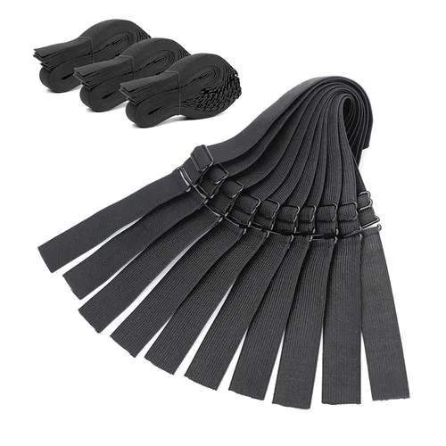 Vista 11 de Correas ajustables para pelucas y hacer pelucas, bandas elásticas ajustables (beige, 1 pulgada x 10 unidades)