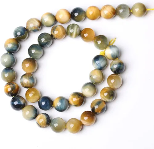 Vista 14 de 4MM 86 piezas Cuentas sueltas de piedra natural de amazonita calcedonia para hacer joyería DIY Pulsera Collar 1 hebra