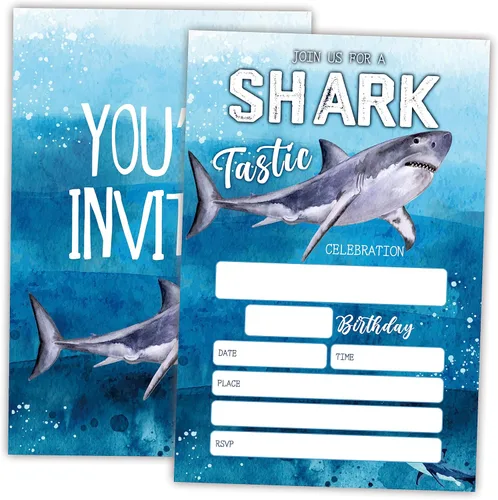 Vista 9 de AWSICE Invitaciones de cumpleaños para fiesta en la piscina, tarjetas de invitación de relleno de doble cara Aloha Tropical, 20 invitaciones