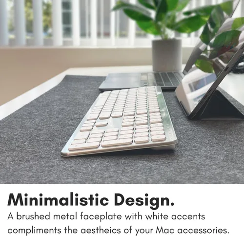 Vista 5 de Macally Teclado Bluetooth inalámbrico de alta calidad, teclado inalámbrico compatible con Apple para Mac Mini, MacBook Pro/Air portátil, teclado