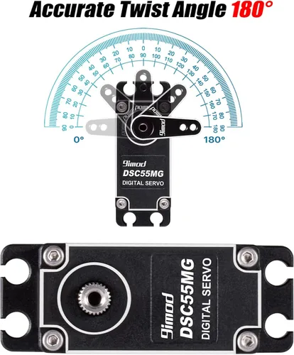 Vista 6 de Servo de alto par de 121.3 lbs de alta velocidad HV 8.4V sin núcleo servo motores de dirección RC engranaje de acero inoxidable de bajo perfil