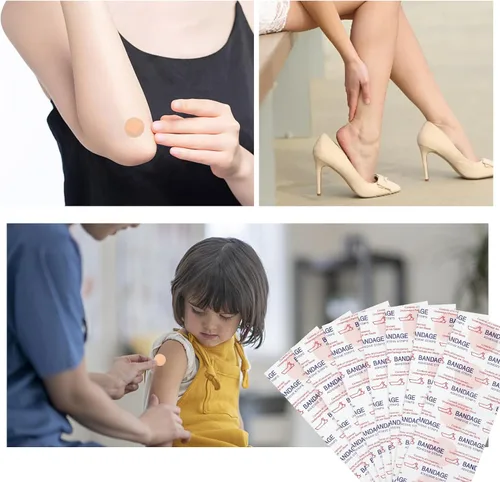 Vista 6 de Vendaje redondo autoadhesivo, vendaje autoadhesivo de tela flexible para cuidado de heridas pequeñas y ocultar manchas en la piel, 0.87 pulgadas