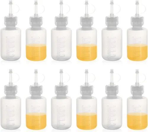 Vista 9 de ULAB 12pcs Vol.1.0 fl oz (1oz) botellas dispensadoras de gota, material de LDPE, PP y tapas de rosca, botellas de goteo de laboratorio y arte
