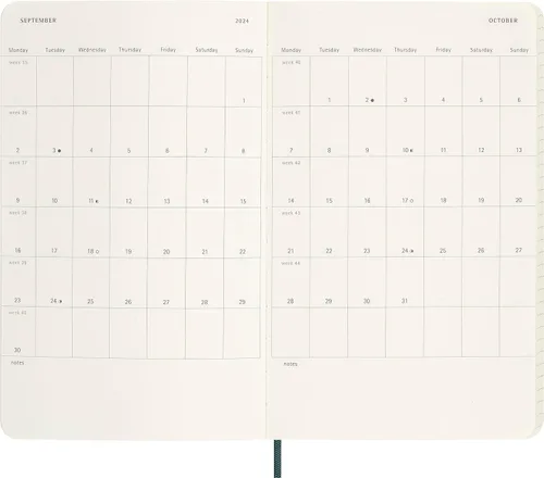 Vista 4 de Moleskine 2024 Precious and Ethical Weekly Planner Box, 12M, Large, Boa Green, Soft Cover (5 x 8.25)