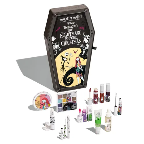 wet n wild Disney Edición limitada de la Noche antes de Navidad Caja PR - Set de coleccionista en forma de ataúd con maquillaje de ojos, cara y