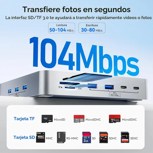 Vista 7 de AGEEN Concentrador USB-C de 14 puertos y 10 Gbps para iMac de 24 pulgadas