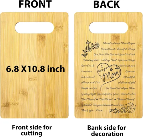 Vista 7 de Regalos para mamá de hija e hijo, regalos de cumpleaños para mamá, tabla de cortar de madera personalizada para mamá, regalos de cumpleaños