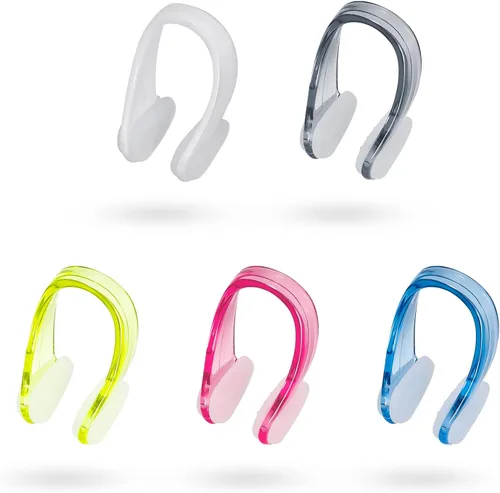 Vista 3 de SAVITA Juego de 10 clips de nariz para natación, reutilizables, prácticos, impermeables, con gel de sílice impermeable para ducharse, bañarse