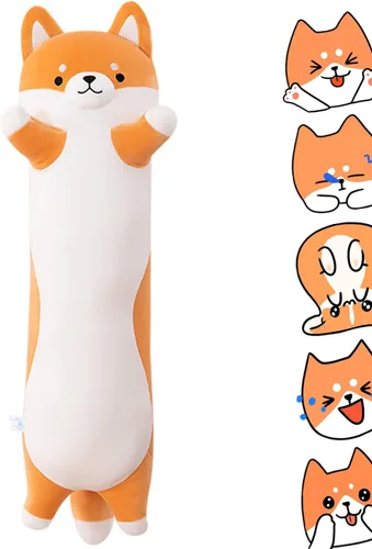 Vista 8 de Rexinc Almohada Larga de Peluche con Forma de Gato Negro para Cuerpo, Almohada para Dormir Kawaii de Gatito de 19.68'', Juguete de Sofá de Animal