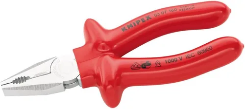 Vista 17 de Knipex 03 06 160 SB Alicates Combinados 6,3" con asas aisladas en envases blister
