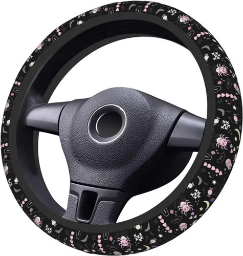 Vista 2 de Funda universal para volante de Halloween de 15 pulgadas, accesorios de automóvil, protector para mujeres y hombres
