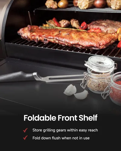 Vista 4 de Z GRILLS Parrilla de pellets de madera y ahumador, controlador PID V2.1, sonda para carne, parrilla de barbacoa al aire libre 8 en 1 con control