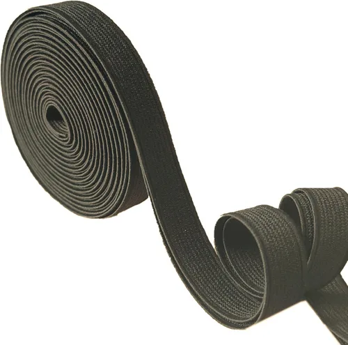 Kawaii Easy Crafting Banda elástica negra de 1/2 pulgada a 5 yardas, correas de costura de carrete elástico de punto de alta elasticidad