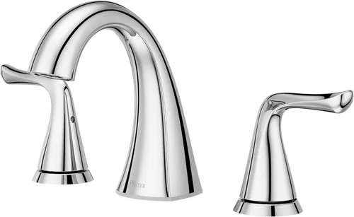 Vista 18 de Pfister Willa LF048MALBG - Grifo de lavabo de baño de 4 pulgadas, 2 manijas y 3 agujeros, certificado NSF, acabado dorado cepillado con drenaje