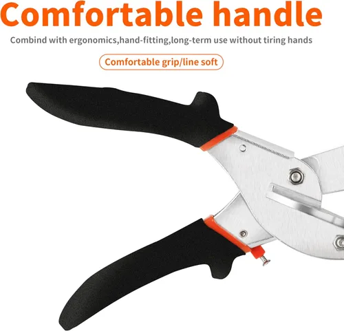 Vista 4 de GARTOL Tijeras de inglete, tijeras multifuncionales de canalización para corte angular de molduras y acabados, ajustables de 45 a 135 grados