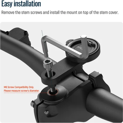 Vista 6 de sincetop Soporte universal de teléfono para bicicleta, soporte de teléfono con tapa de vástago de aluminio para bicicletas de montaña y carretera