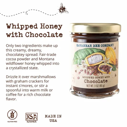 Vista 2 de Miel batida de Savannah Bee Company - Miel untable 100% natural (3 onzas (Paquete de 1), Chocolate)