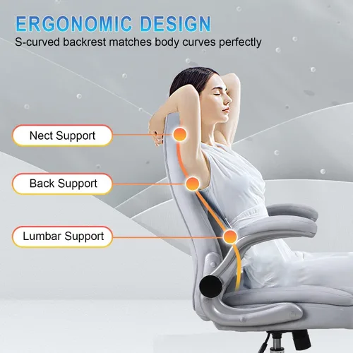 Vista 6 de Executive Office Chairs with Lumbar Support and Flip up Arms Ergonomic Managerial Executive Chair Velvet Desk Chair with Wheels for Home Office