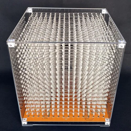 Vista 4 de MINI Kit de Electrónicos de Cubo LED 3D DIY Kit de Proyecto de Soldadura (3D16MINI-CASE-6PS)