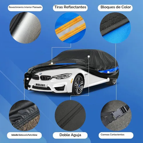 Vista 4 de Funda impermeable para cupé deportivo, impermeable, para todo tipo de clima, ajuste universal Funda para coche 1-Sedan