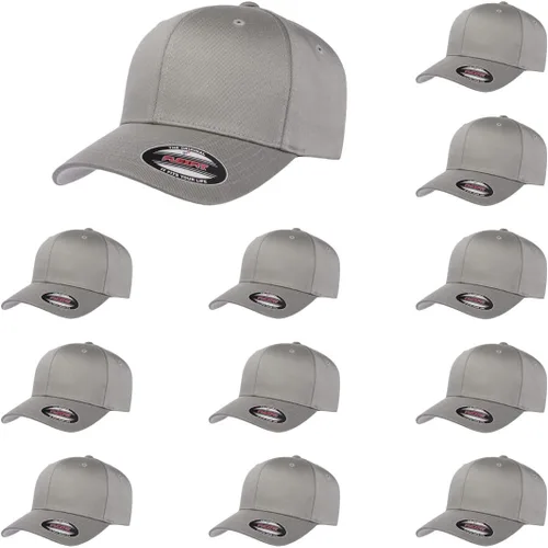 Vista 30 de Gorra de béisbol Flexfit Wooly Combed Premium de 6 paneles estructurada Ajuste elástico Paquete al por mayor disponible Negro