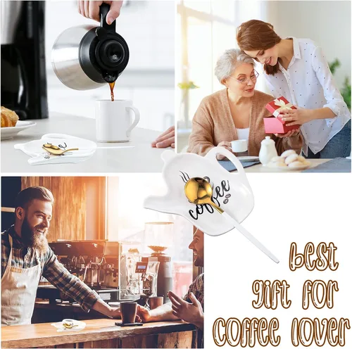 Vista 3 de Meanplan 2 piezas de cerámica cuchara de café titular resto cita divertida pero primer café agradable regalo de Pascua decoración accesorios