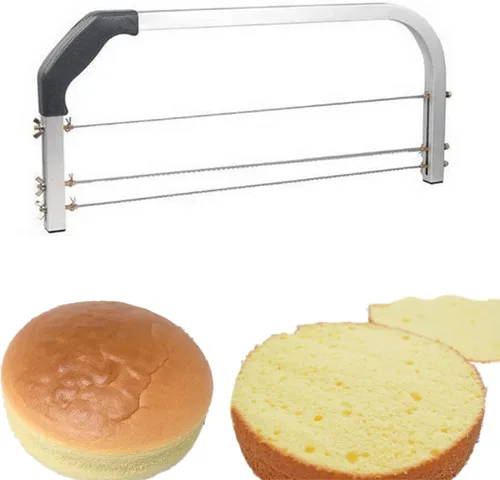 Bibabala Nivelador de pastel, acero inoxidable 304, 3 cuchillas, cortador de pasteles de capa ajustable, cortador de pasteles de bricolaje,